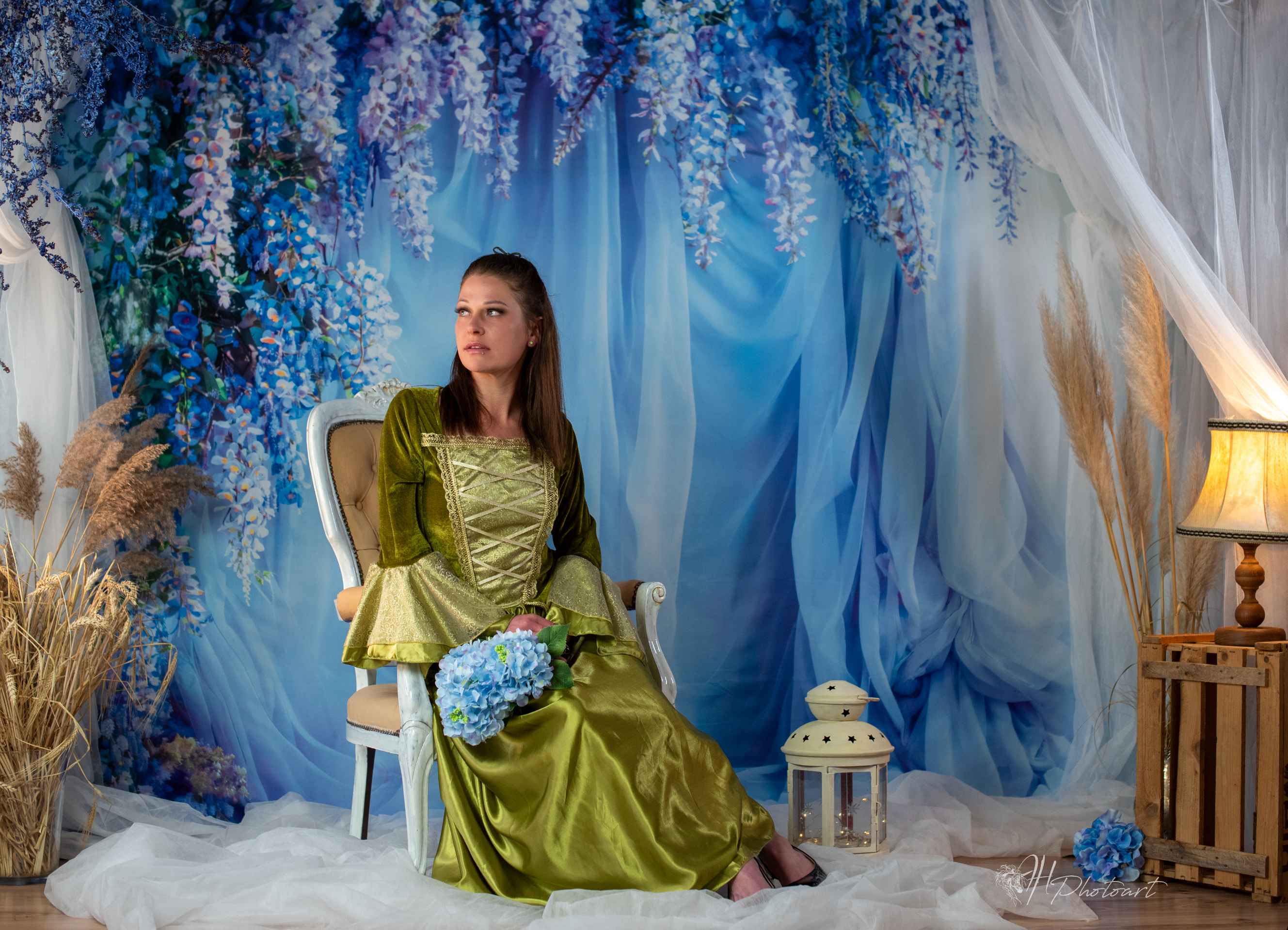 Kate Printemps Bleu Fleurs Rideau Toile de fond conçue par Emetselch - Kate Backdrop FR