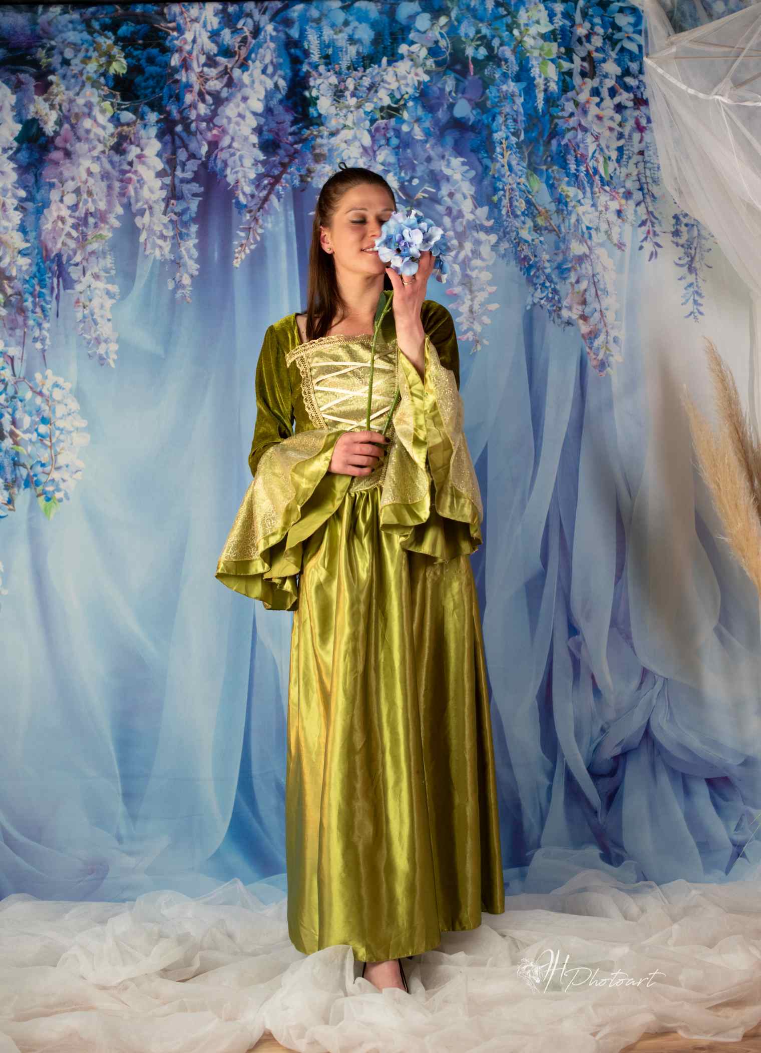 Kate Printemps Bleu Fleurs Rideau Toile de fond conçue par Emetselch - Kate Backdrop FR