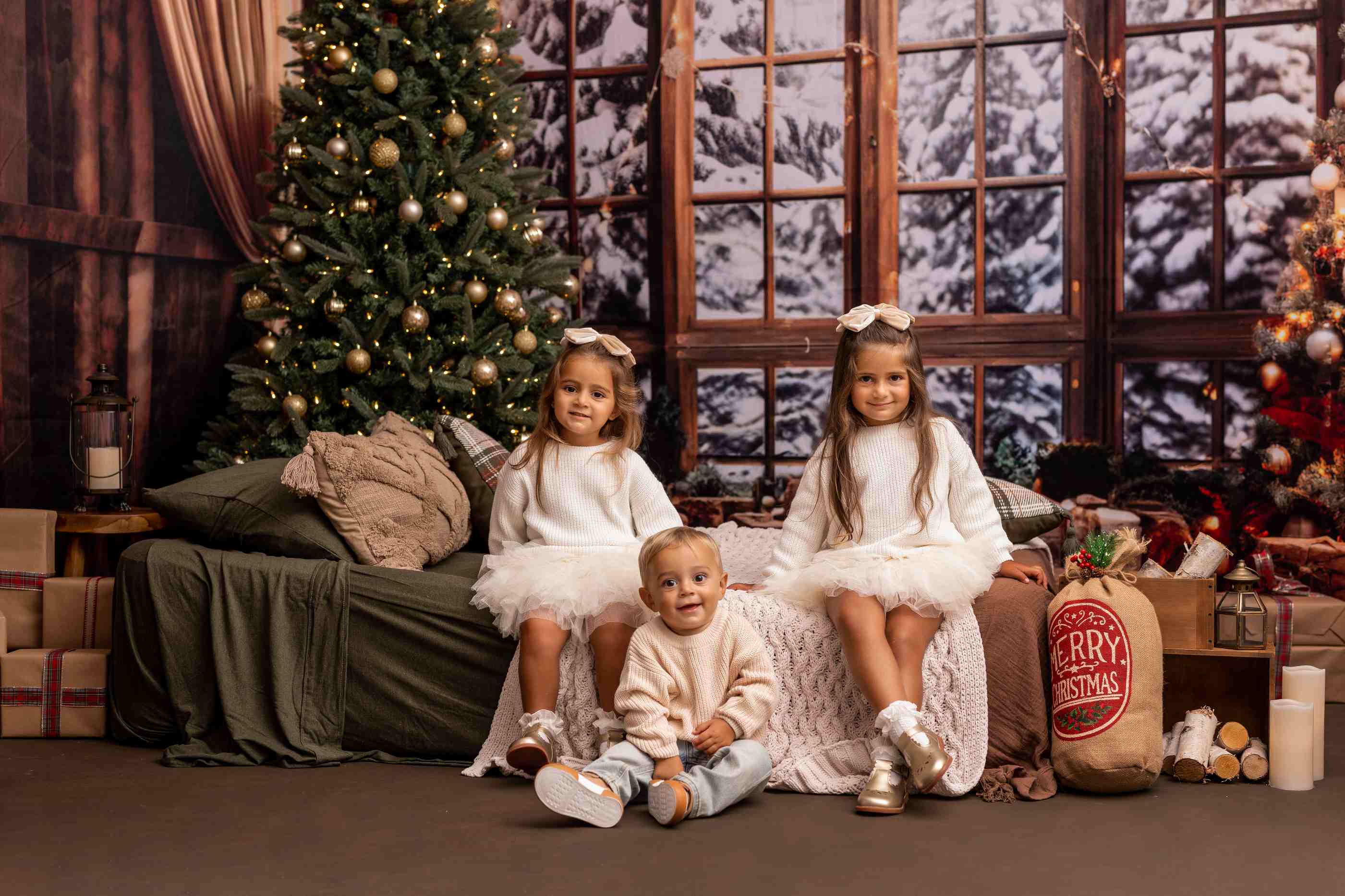 Kate Sapin de Noël Hiver Neige Mur en bois Ensemble de chambre (8pix8pi&10pix8pi&8pix10pi) - Kate Backdrop FR