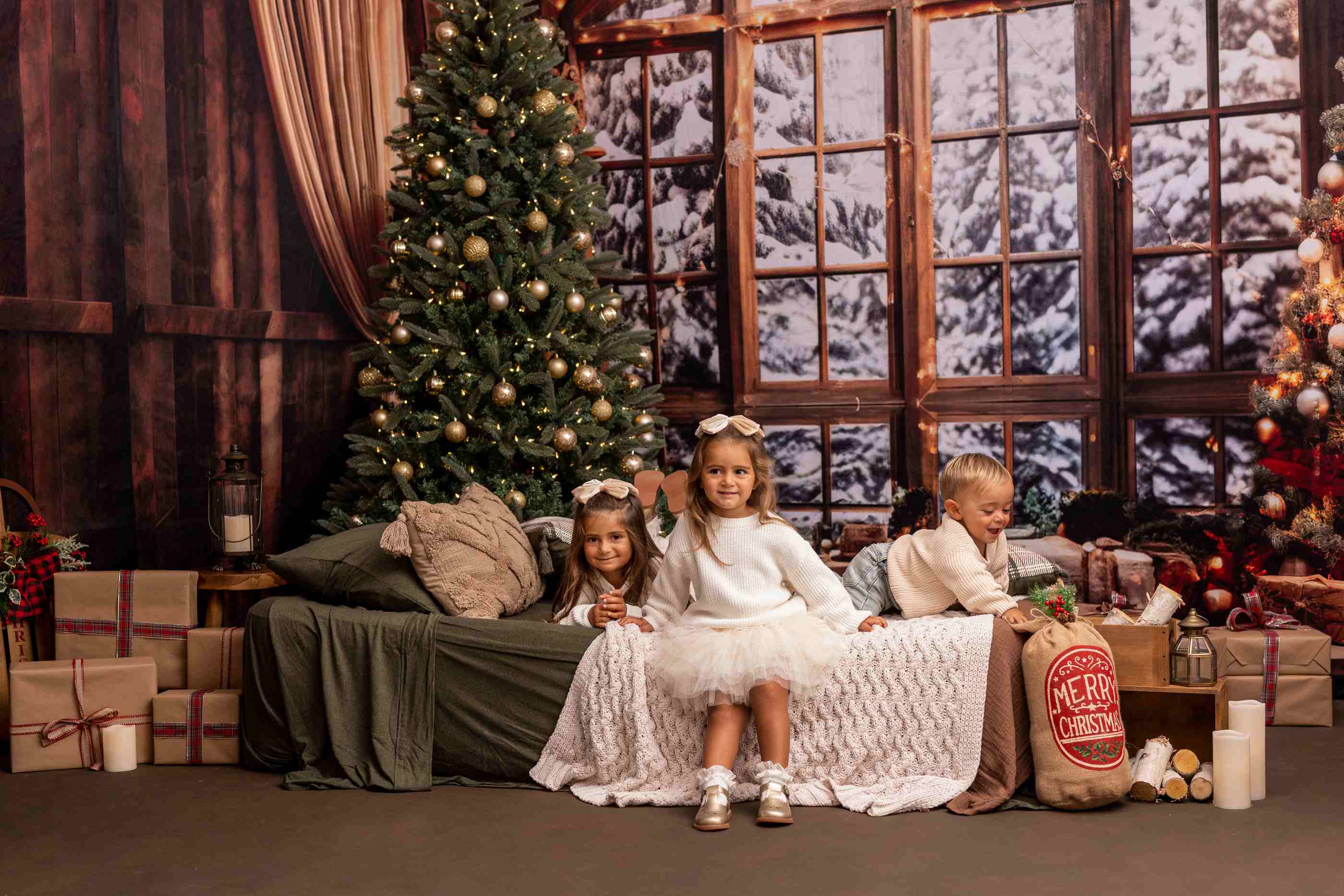 Kate Sapin de Noël Hiver Neige Mur en bois Ensemble de chambre (8pix8pi&10pix8pi&8pix10pi) - Kate Backdrop FR