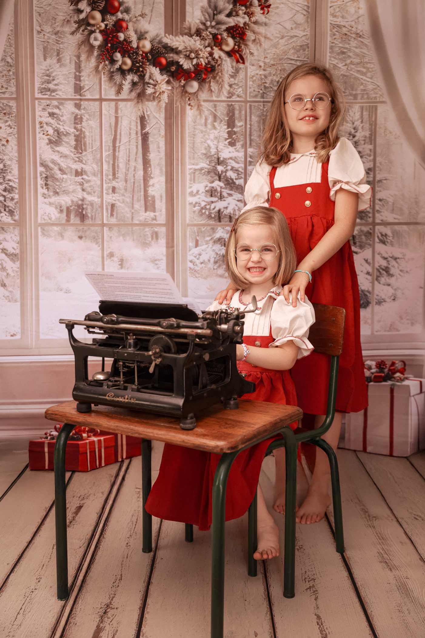 Kate Noël Cheminée Blanc Cadeaux Fenêtre Ensemble de chambre - Kate Backdrop FR