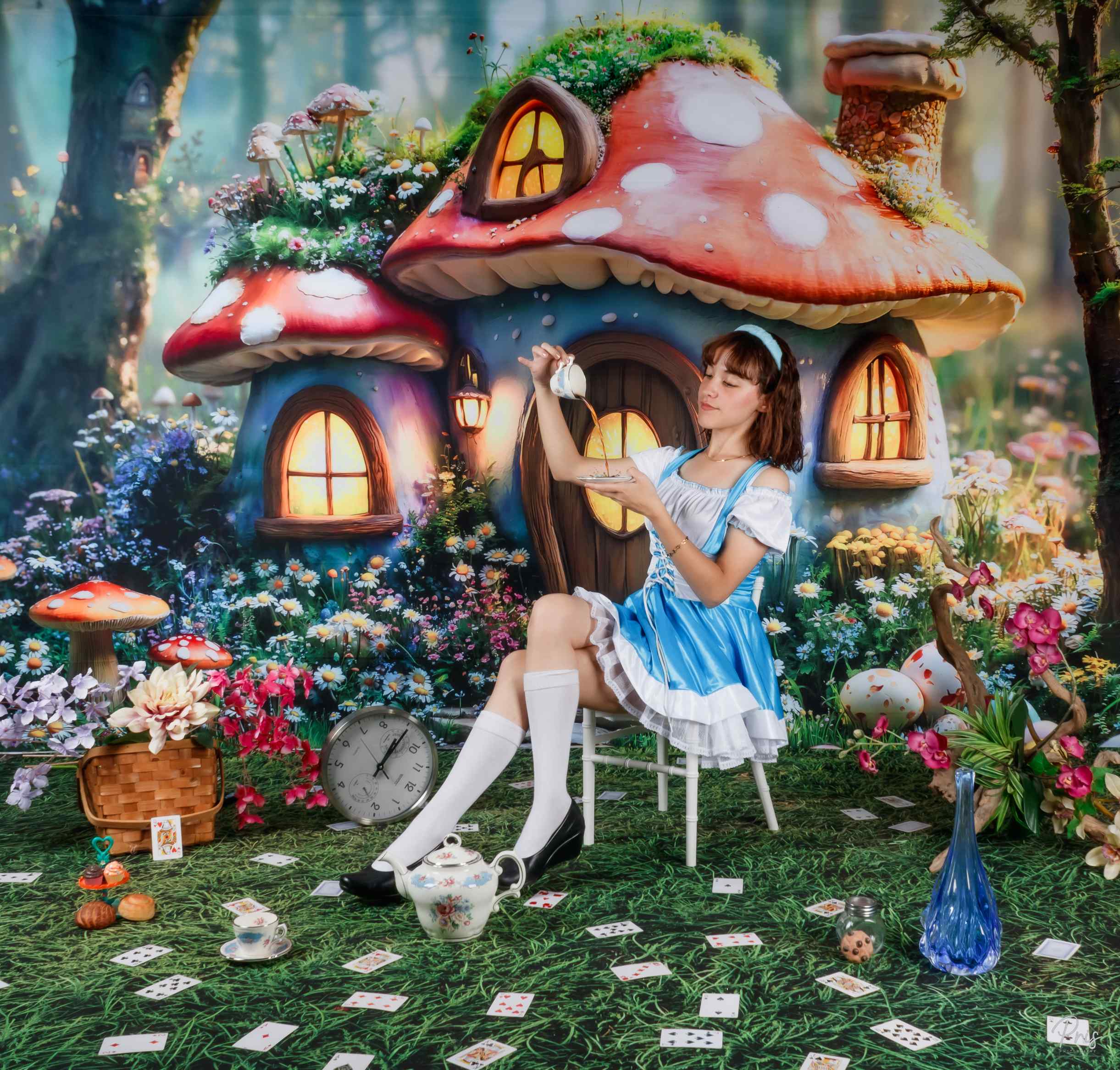 Kate Pâques Fée Maison Champignon Forêt Toile de fond conçue par Emetselch - Kate Backdrop FR