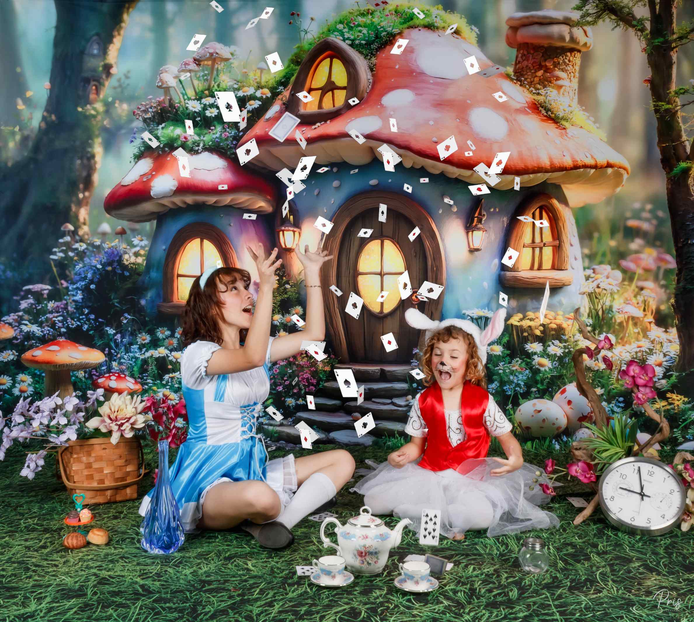 Kate Pâques Fée Maison Champignon Forêt Toile de fond conçue par Emetselch - Kate Backdrop FR