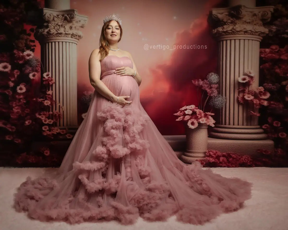 Offres Éclair #1 Kate Sans manches Dos nu Longue Maternité Robe pour Séance Photo - Kate Backdrop FR