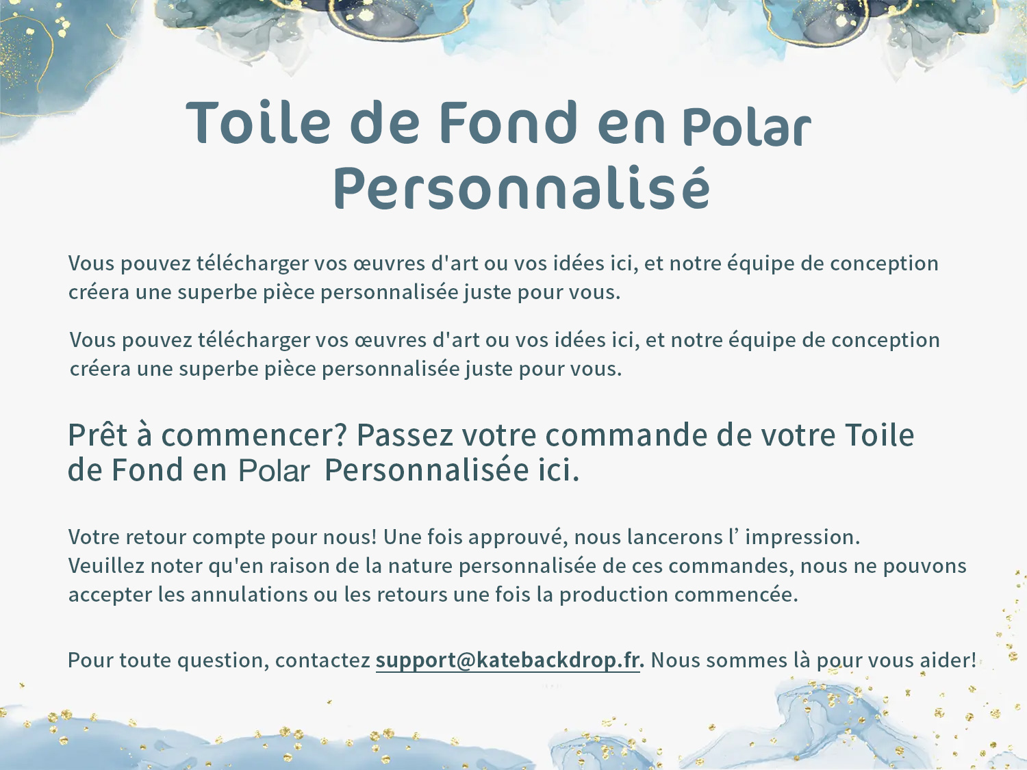 Kate Toile de fond en Polar Personnalisée pour la photographie (taille: largeur x hauteur) - Kate Backdrop FR