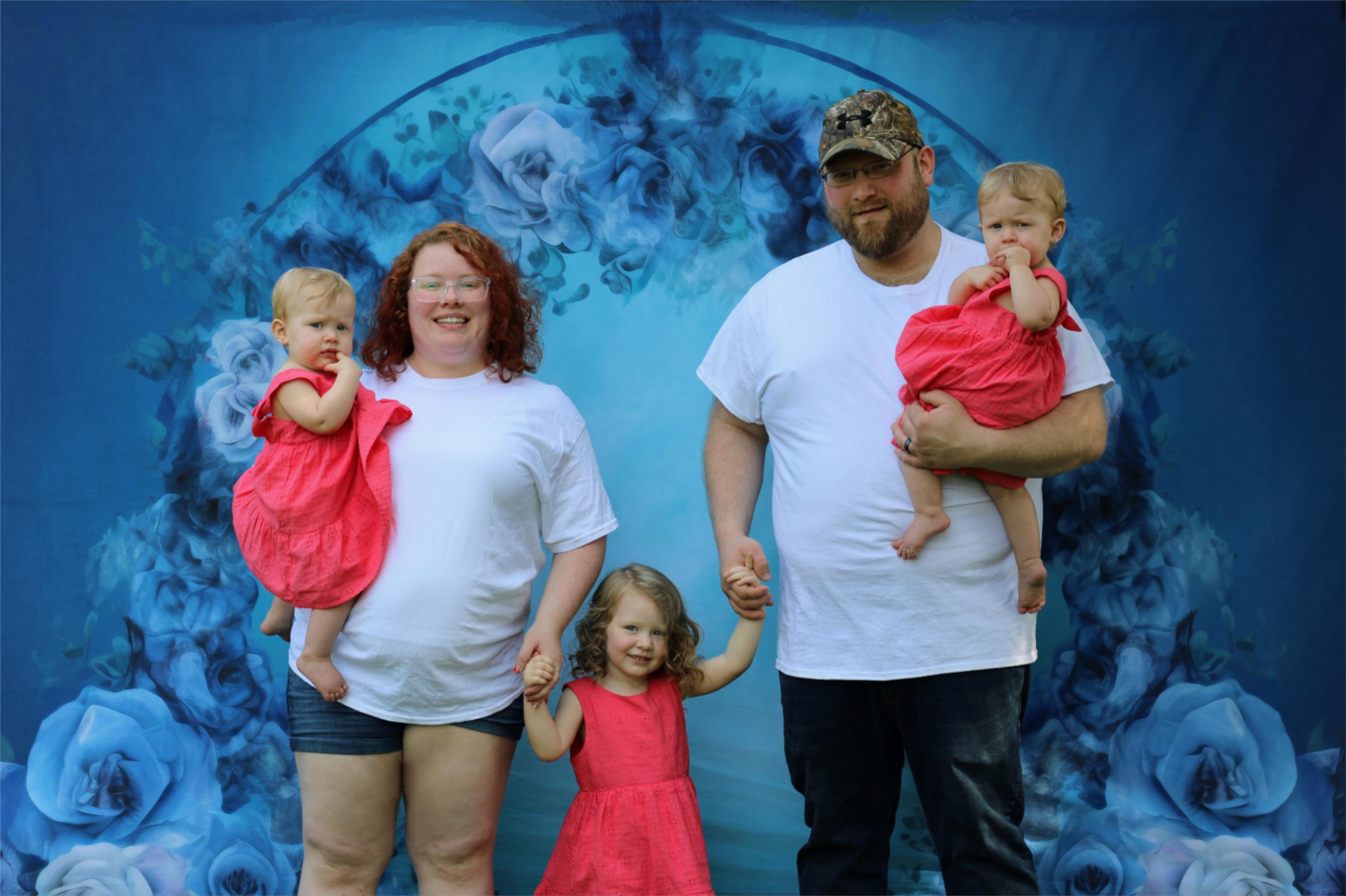 Kate Toile de fond Bleu Aquarelle boucle de fleur Conçu par Patty Robert - Kate Backdrop FR