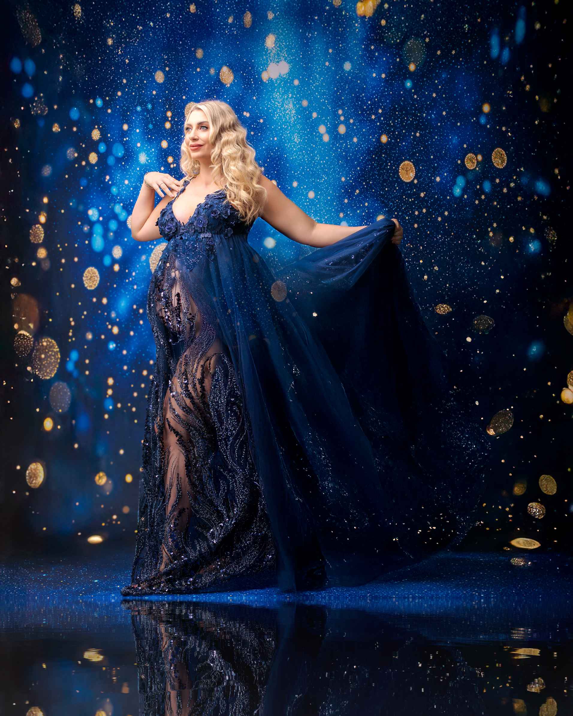 Kate Dentelle Bretelles spaghetti Dos nu Robe de Grossesse pour Séance Photo - Kate Backdrop FR