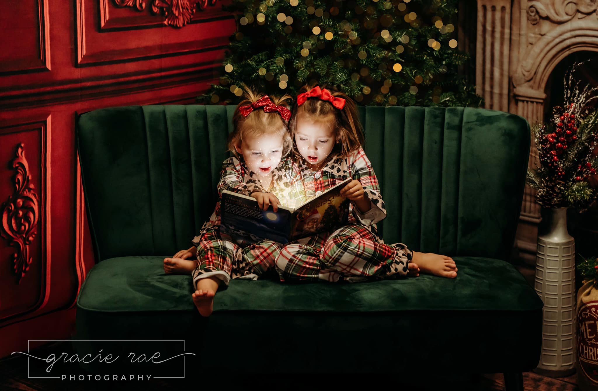 Kate Noël Victorien Mur Rouge Cheminée Ensemble de chambre (8pix8pi&10pix8pi&8pix10pi) - Kate Backdrop FR