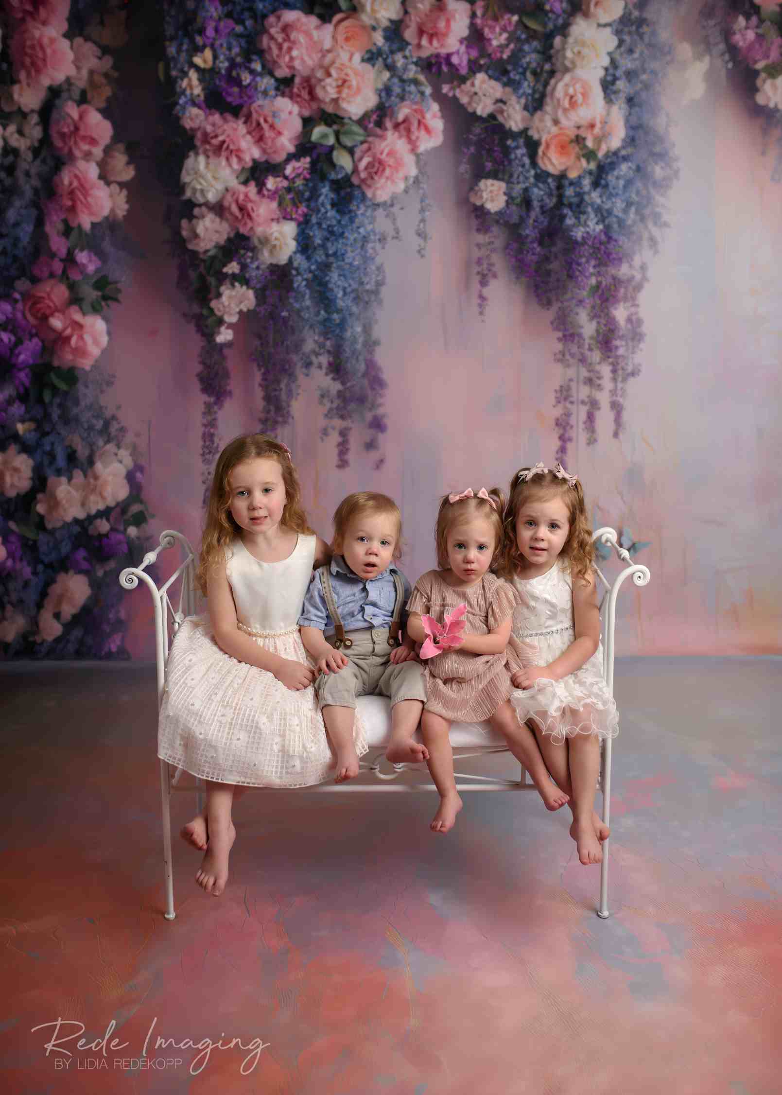 Kate Sweep Mur-à-Sol Glycine Romantique Fleurs Toile de fond conçue par Patty Roberts - Kate Backdrop FR