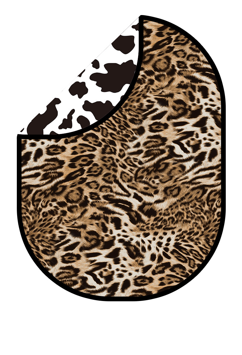 Kate Double-face Imprimé Léopard/Taches Noir Blanc Toile de fond Pliable 5x6.5pi(1.5x2m) - Kate Backdrop FR