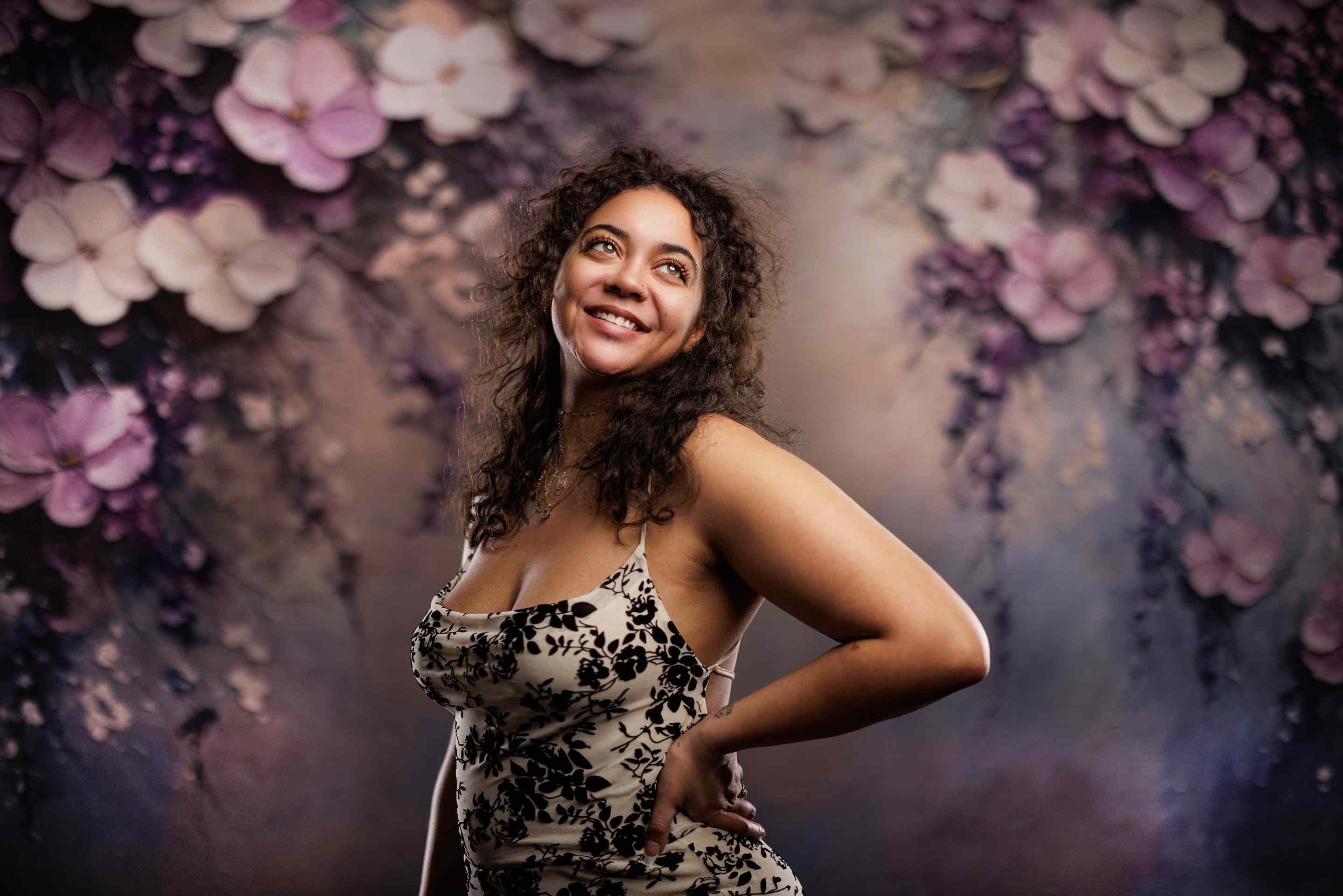 Kate Beaux-arts Violet Fleurs Pastel Toile de fond conçue par Emetselch - Kate Backdrop FR