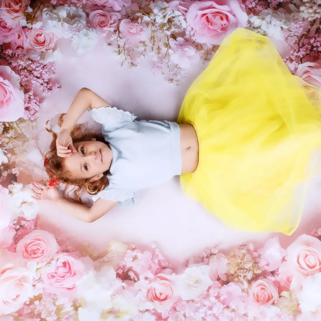 Kate Printemps Fleurs Rose Tapis de sol en Caoutchouc conçue par Mini MakeBelieve - Kate Backdrop FR