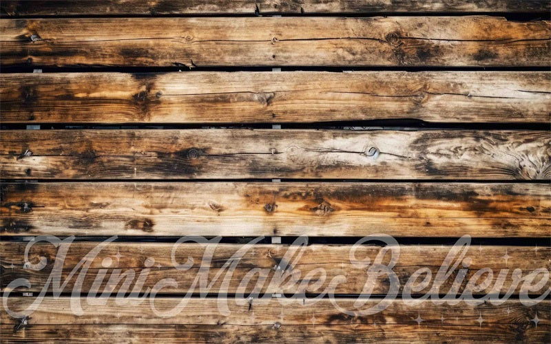 Kate Vieilli Plancher Bois Brun Tapis de sol en Caoutchouc conçue par Mini MakeBelieve - Kate Backdrop FR