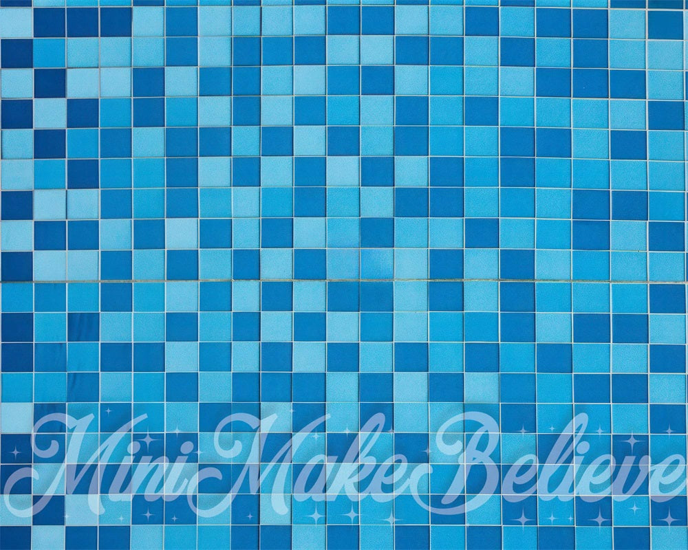 Kate Classique Bleu Piscine Grille Tapis de sol en Caoutchouc conçue par Mini MakeBelieve - Kate Backdrop FR