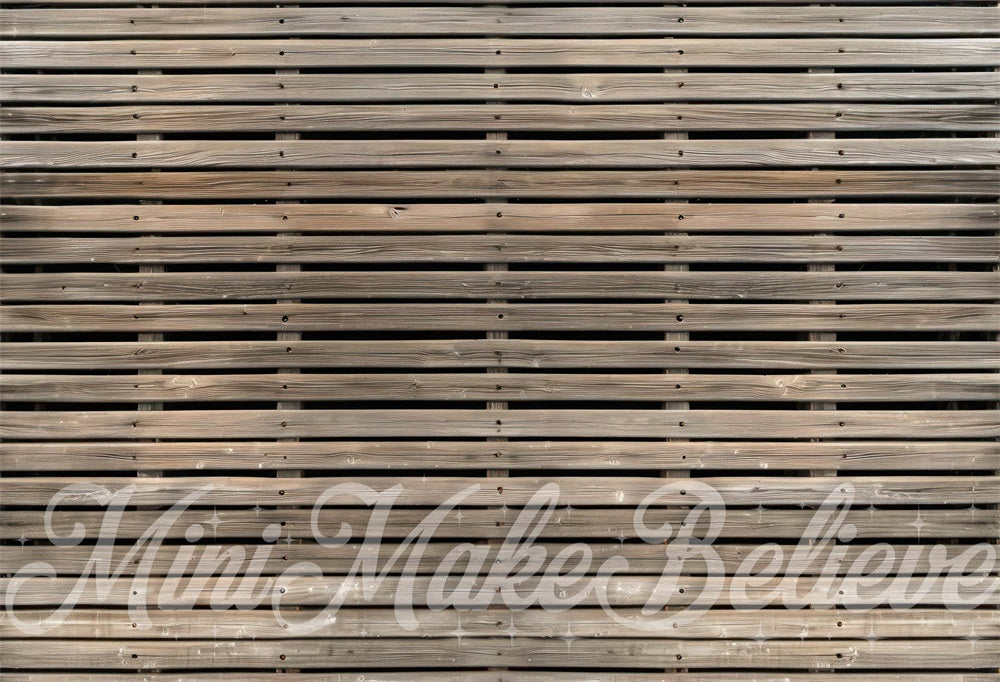 Kate Brun Promenade en bois Tapis de sol en Caoutchouc conçue par Mini MakeBelieve - Kate Backdrop FR