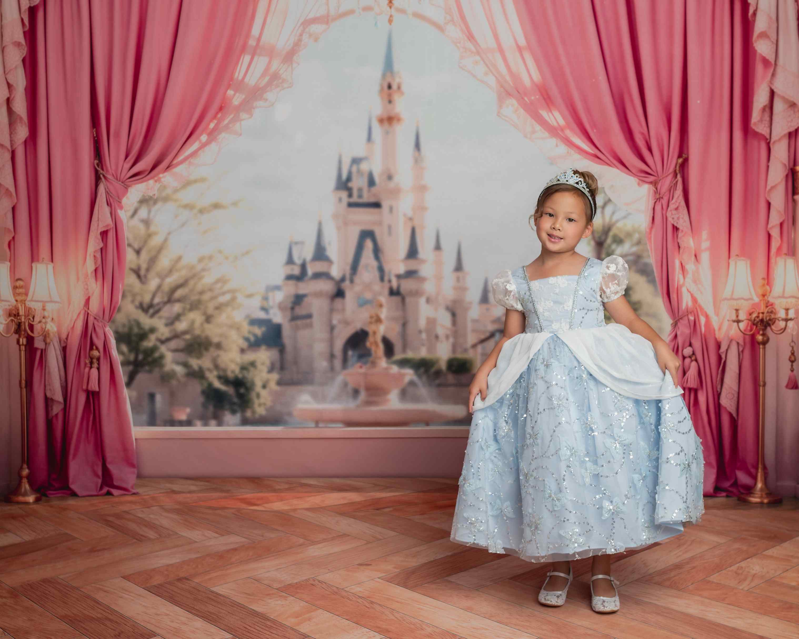 Kate Château Rose Rideaux Fenêtre Princesse Toile de fond conçue par Emetselch - Kate Backdrop FR