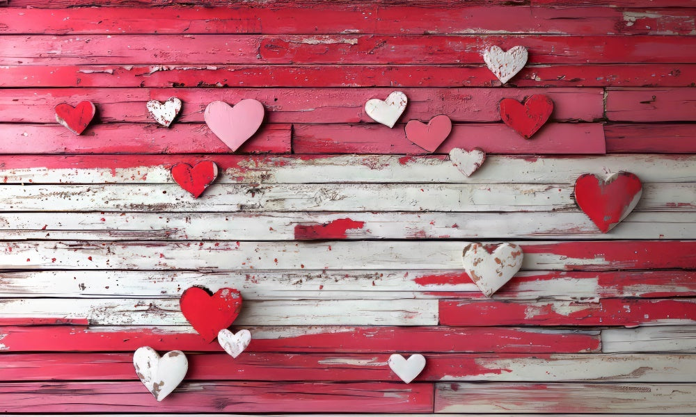 Kate Saint Valentin Rouge Bois Tapis de sol en Caoutchouc conçue par Mini MakeBelieve - Kate Backdrop FR