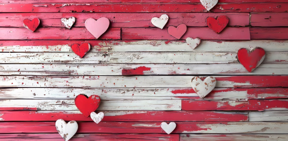 Kate Saint Valentin Rouge Bois Tapis de sol en Caoutchouc conçue par Mini MakeBelieve - Kate Backdrop FR