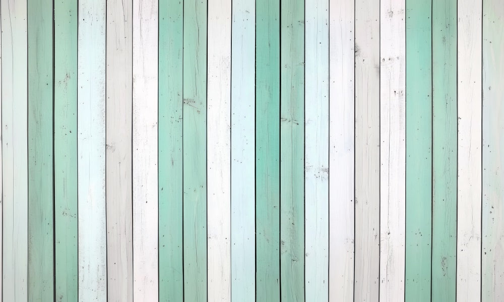 Kate Vert menthe Blanc Bois Tapis de sol en Caoutchouc conçue par Mini MakeBelieve - Kate Backdrop FR