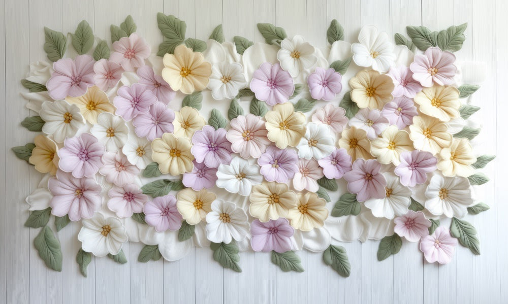 Kate Nouveau-né Fleurs Pastel Bois Tapis de sol en Caoutchouc conçue par Mini MakeBelieve - Kate Backdrop FR