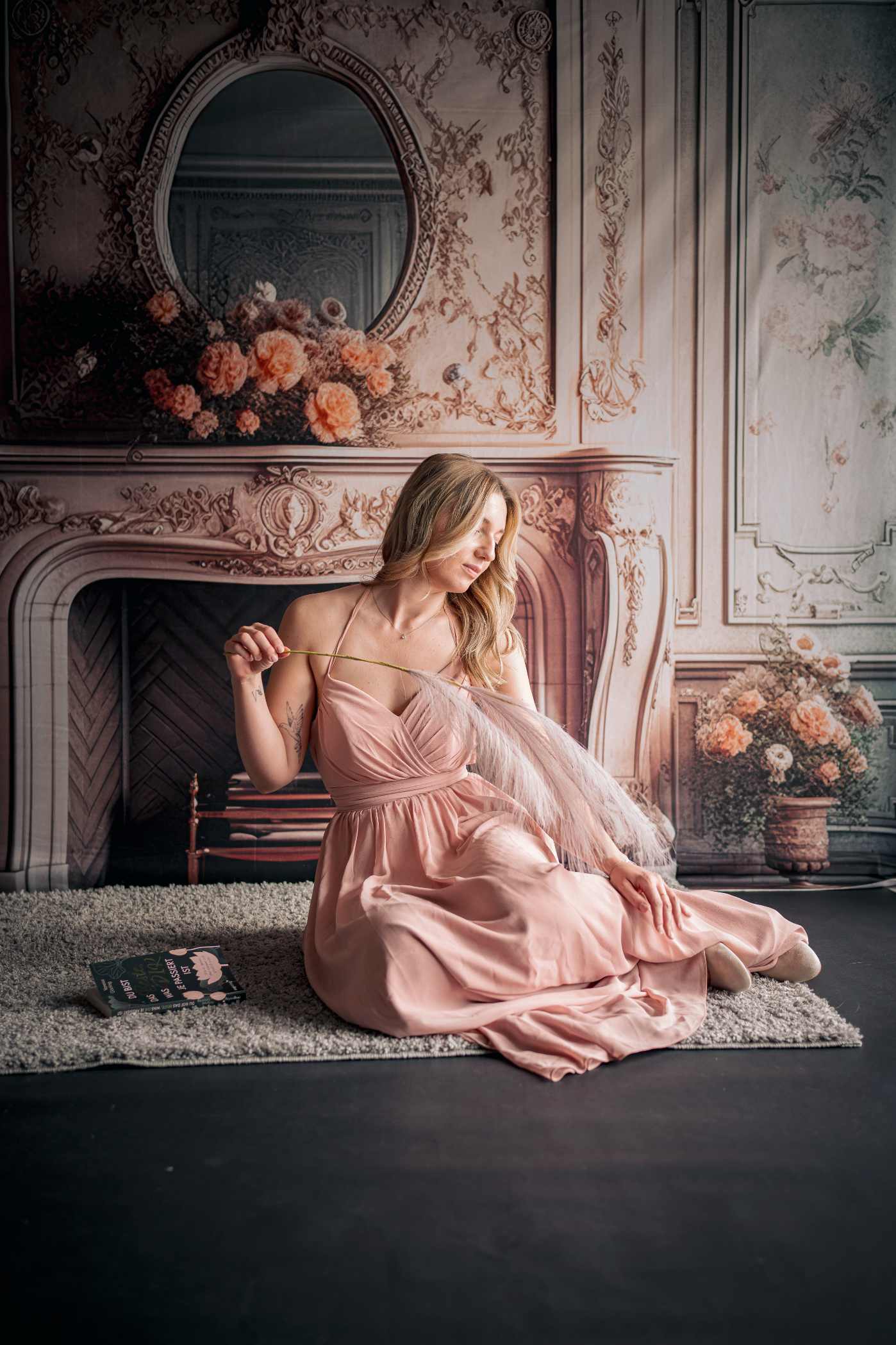 Kate Victorien Cheminée Fleurs Toile de fond conçue par Mandy Ringe - Kate Backdrop FR