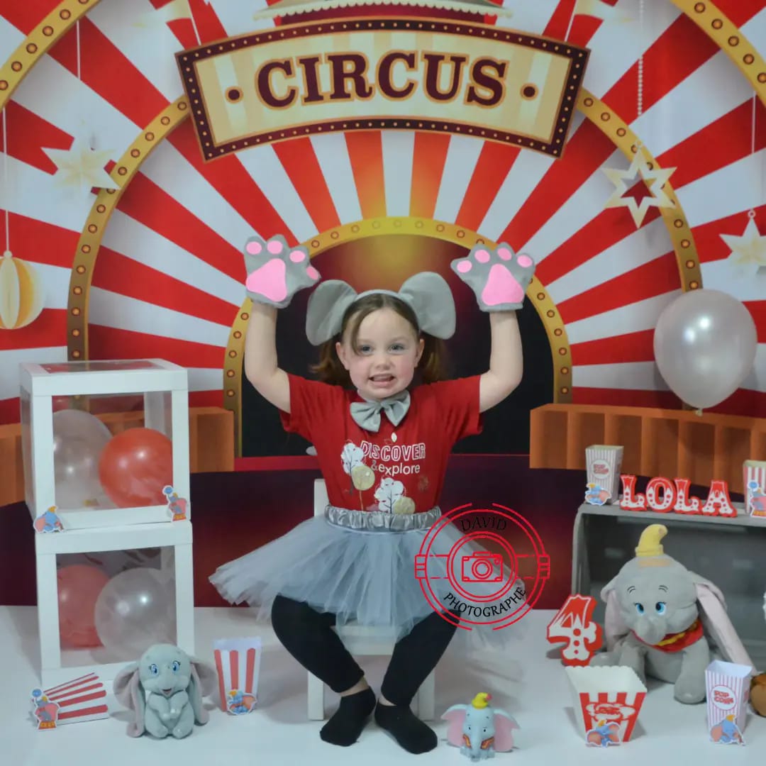 Kate Rouge Scène Cirque Enfant Toile de fond pour la photographie - Kate Backdrop FR