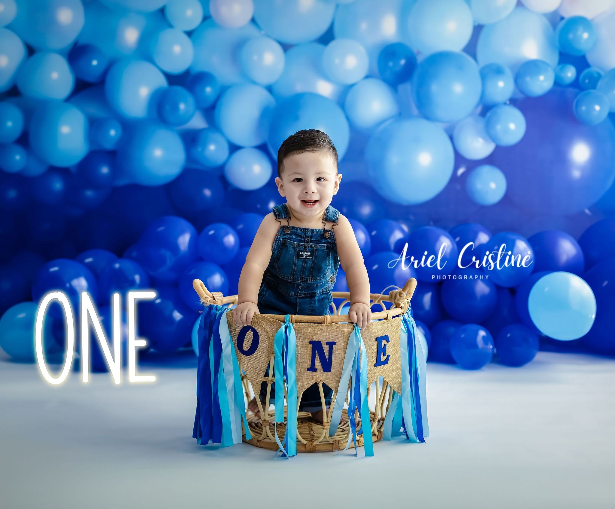 Kate Enfants Mur de ballons Bleu Toile de fond conçu par Mandy Ringe - Kate Backdrop FR