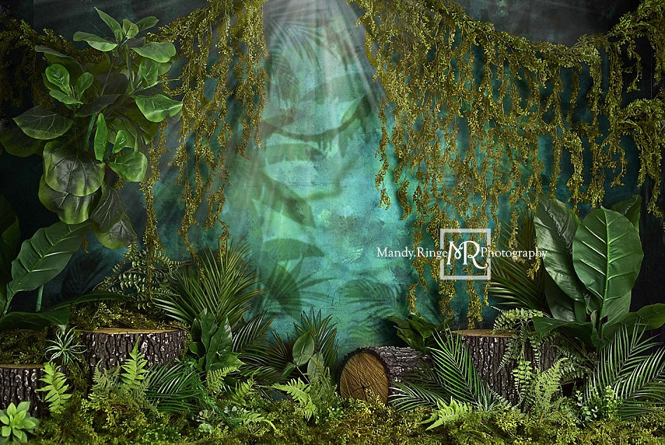Kate Jungle Été Plante Vert Toile de fond conçue par Mandy Ringe - Kate Backdrop FR