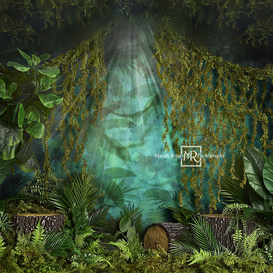 Kate Jungle Été Plante Vert Toile de fond conçue par Mandy Ringe - Kate Backdrop FR