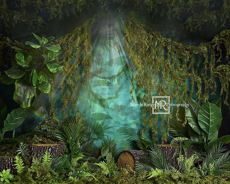 Kate Jungle Été Plante Vert Toile de fond conçue par Mandy Ringe - Kate Backdrop FR