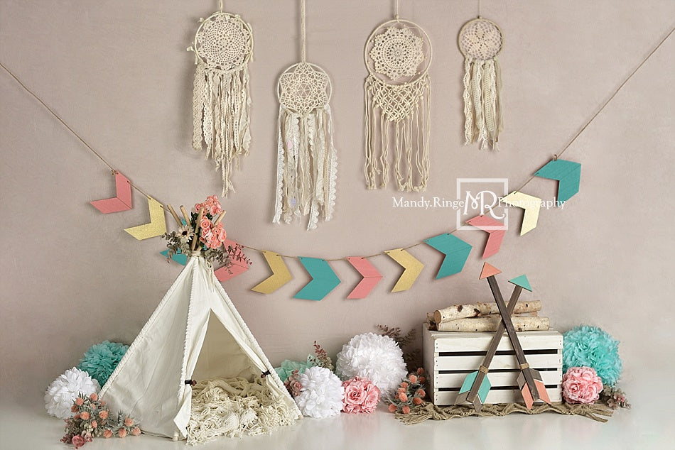 Kate Fête des mères Anniversaire Fille Boho Toile de fond conçue par Mandy Ringe photographie - Kate Backdrop FR