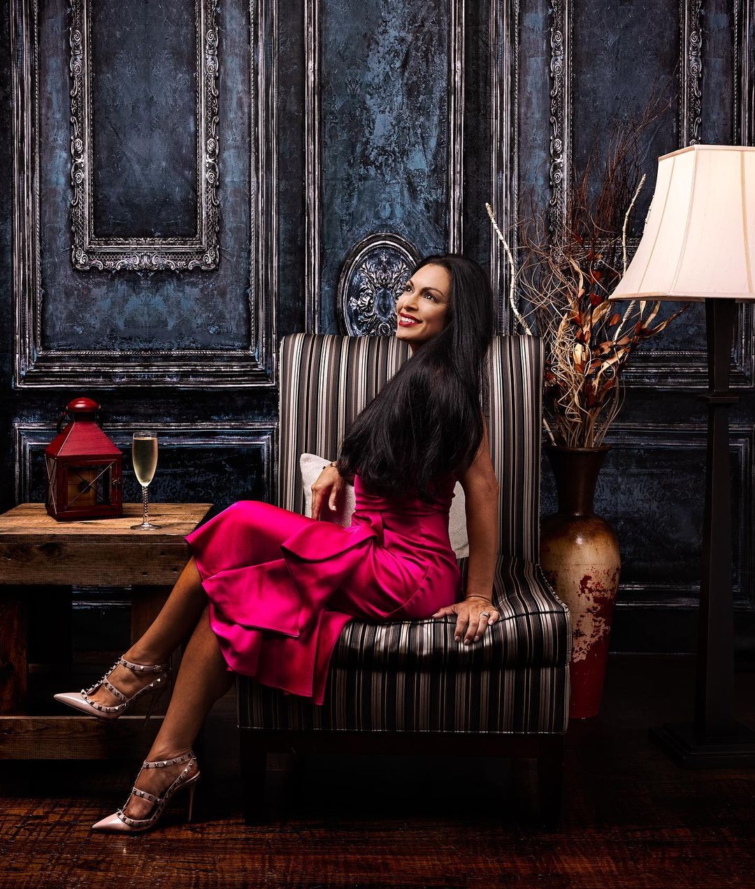 Kate Rétro Bleu Mur Porte Mariage Toile de fond pour la photographie - Kate Backdrop FR