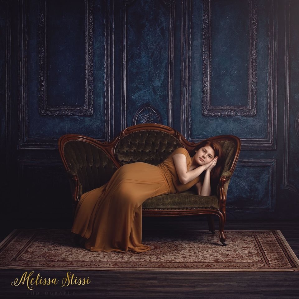 Kate Rétro Bleu Mur Porte Mariage Toile de fond pour la photographie - Kate Backdrop FR