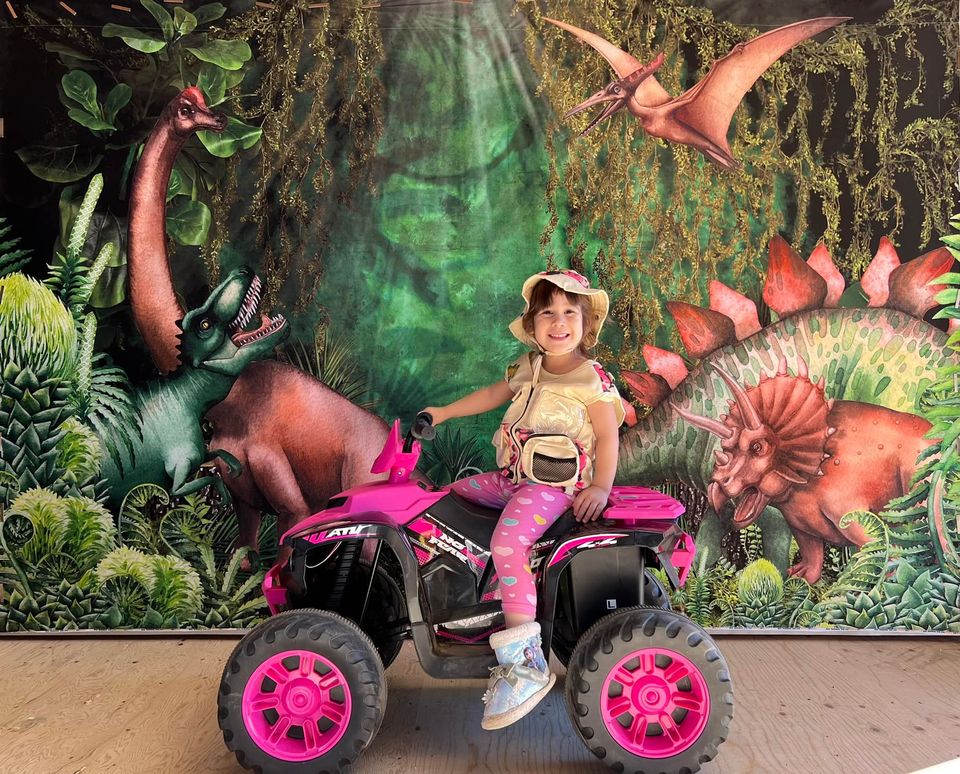 Kate Été Jungle Aventure Dinosaures Toile de fond conçue par Mandy Ringe - Kate Backdrop FR