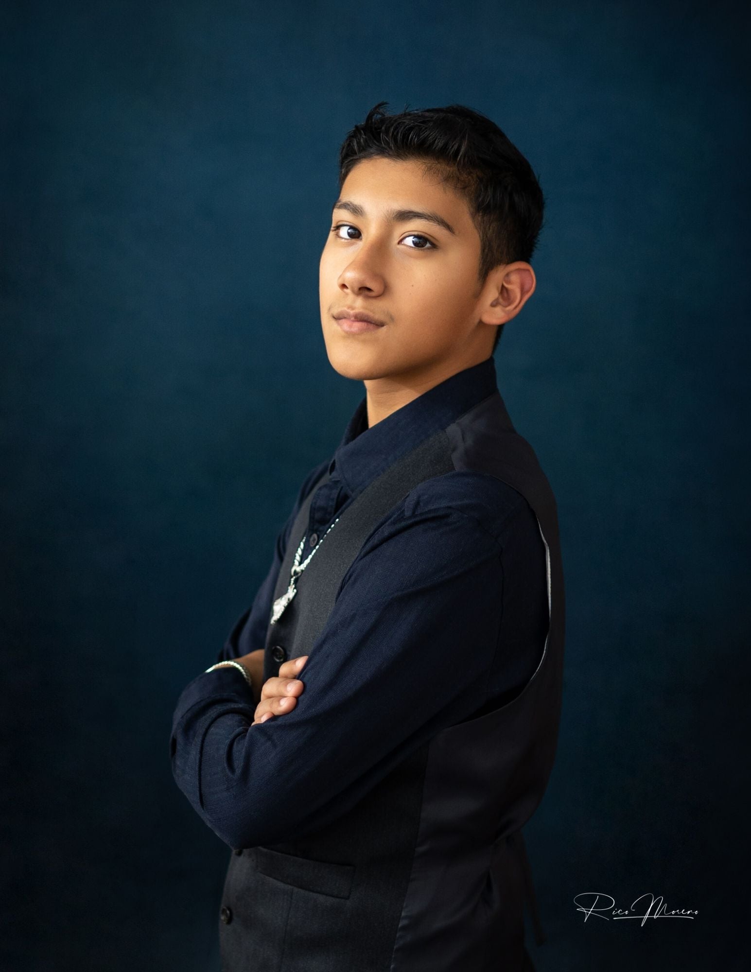 Kate Abstrait Bleu foncé Sombre Portrait Toile de fond pour la photographie - Kate Backdrop FR