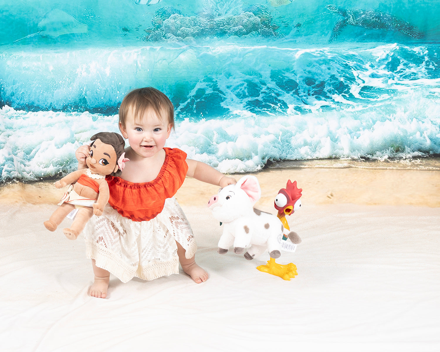 Kate Été Plage Vagues Bleu Vacances Toile de fond conçue par Rosabell Photographie - Kate Backdrop FR