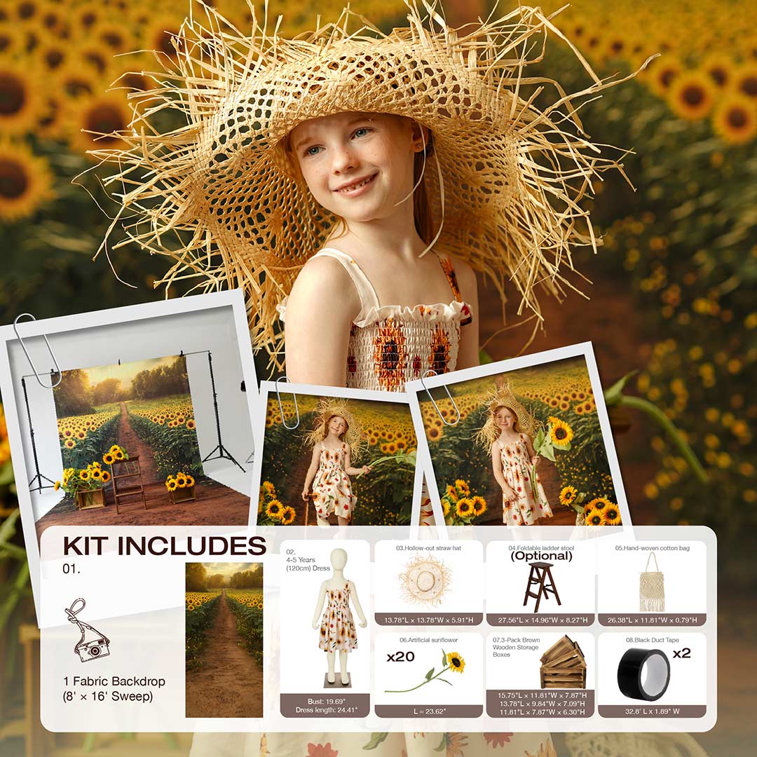 Kate Été Tournesol Chemin Kit Photo - Kate Backdrop FR