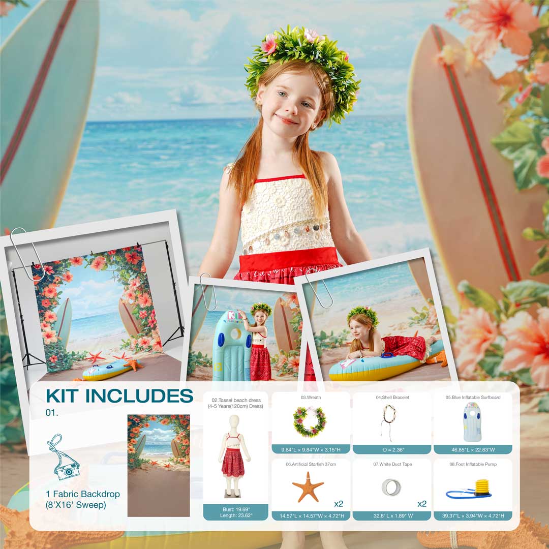 Kate Été Plage Mer Fleur Kit Photo - Kate Backdrop FR