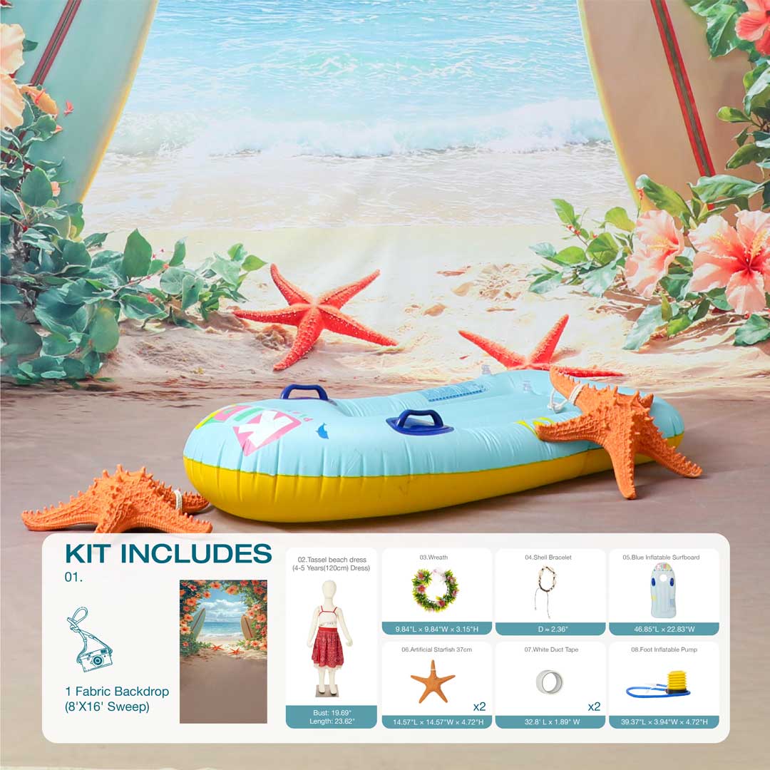 Kate Été Plage Mer Fleur Kit Photo - Kate Backdrop FR