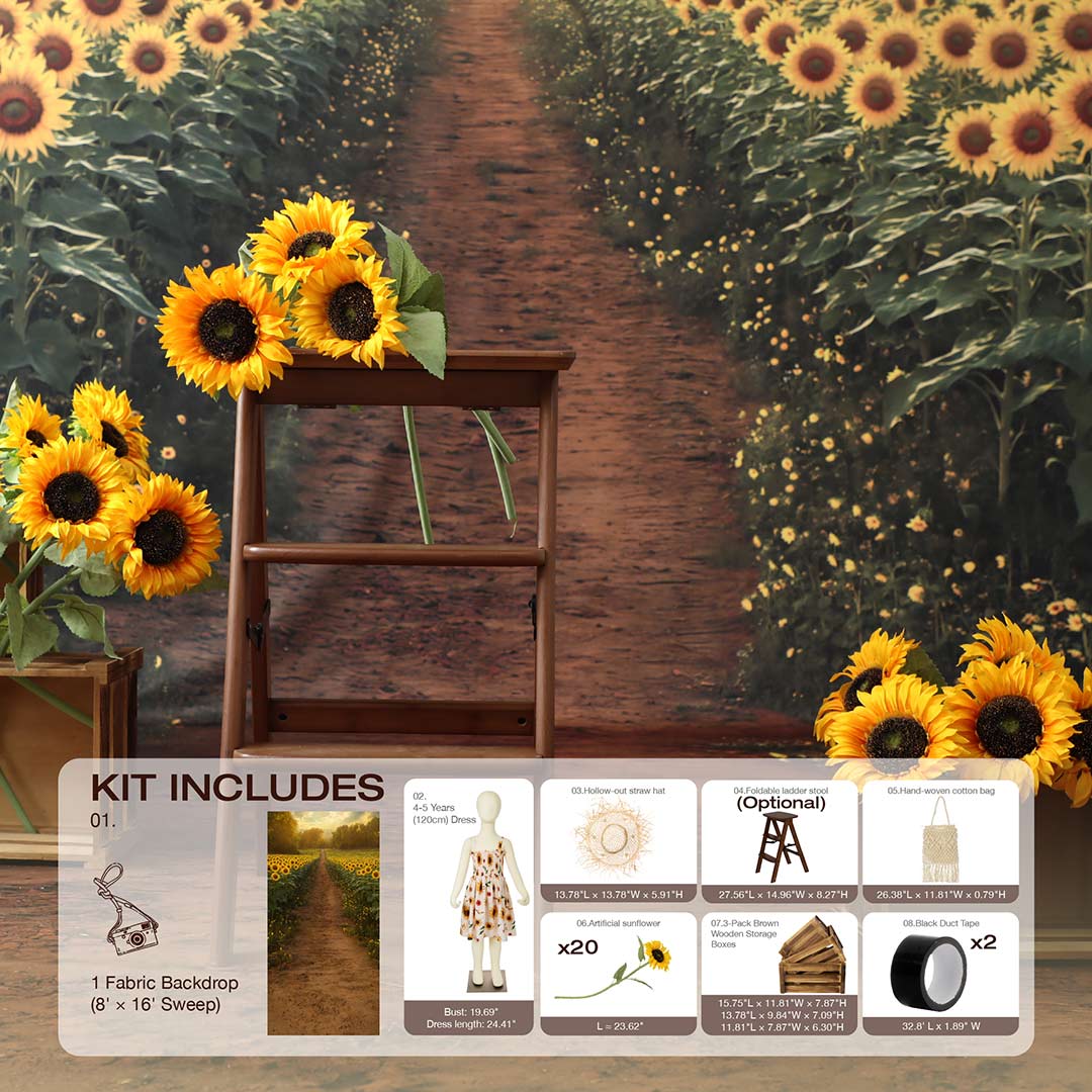 Kate Été Tournesol Chemin Kit Photo - Kate Backdrop FR