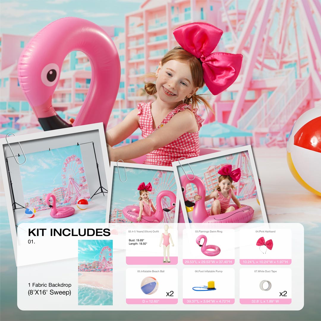 Kate Été Plage Rêve de poupée Kit Photo - Kate Backdrop FR