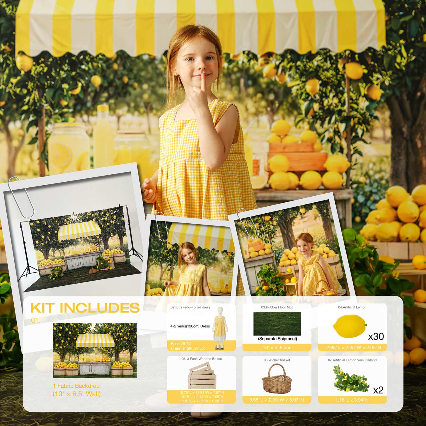 Kate Été Stand de Limonade Citron Kit Photo - Kate Backdrop FR