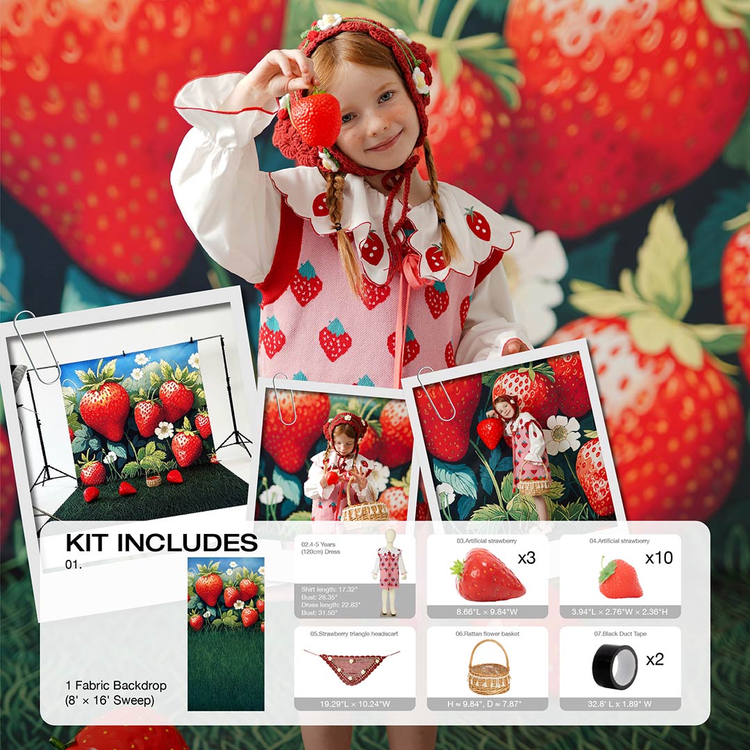 Kate Été Fraise Rouge Kit Photo - Kate Backdrop FR