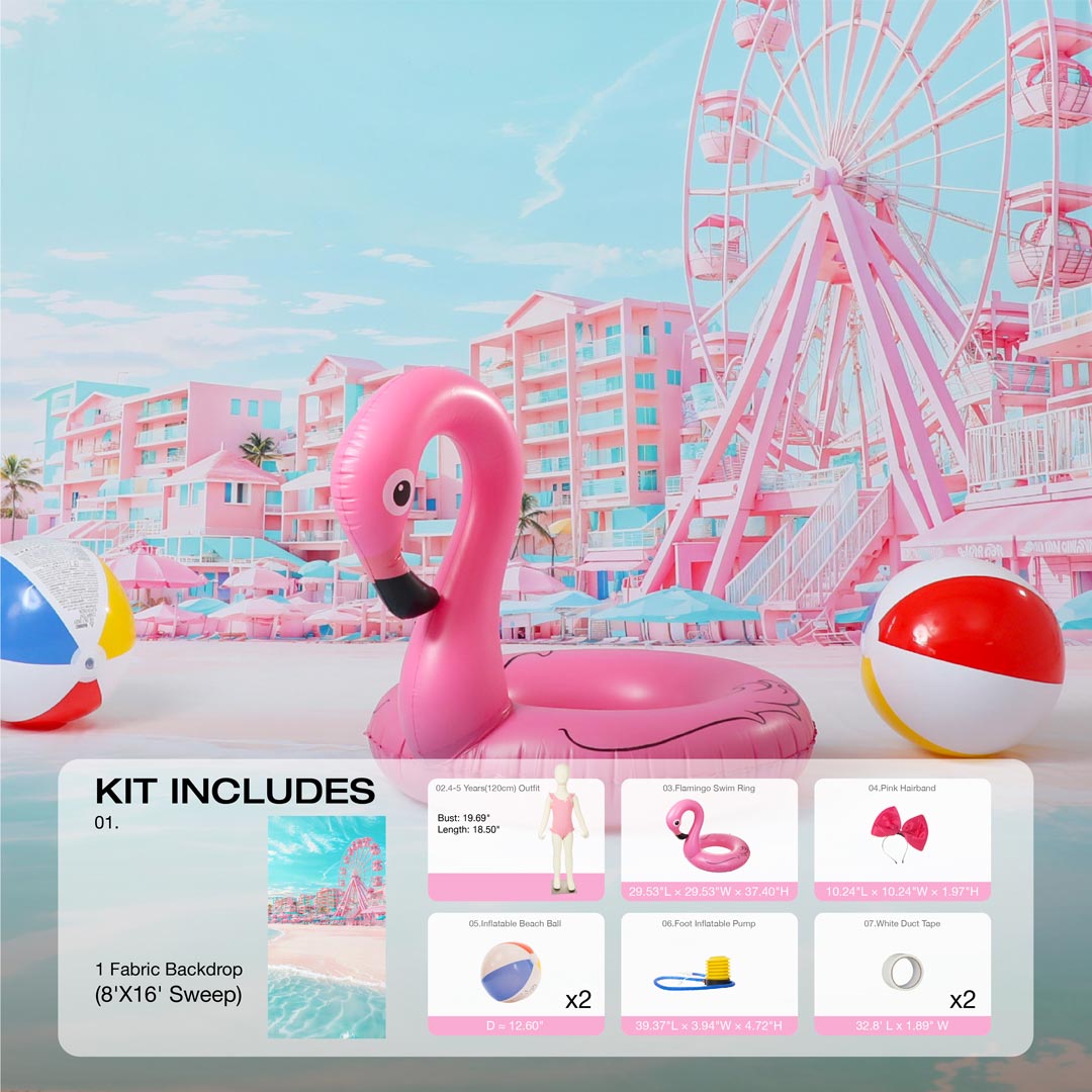 Kate Été Plage Rêve de poupée Kit Photo - Kate Backdrop FR