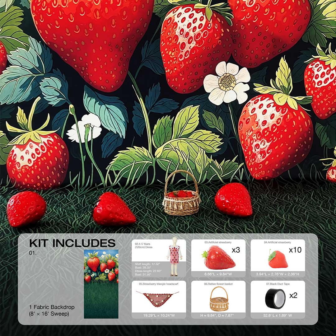 Kate Été Fraise Rouge Kit Photo - Kate Backdrop FR
