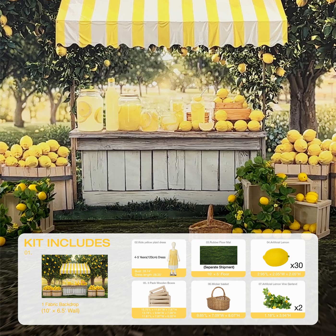 Kate Été Stand de Limonade Citron Kit Photo - Kate Backdrop FR
