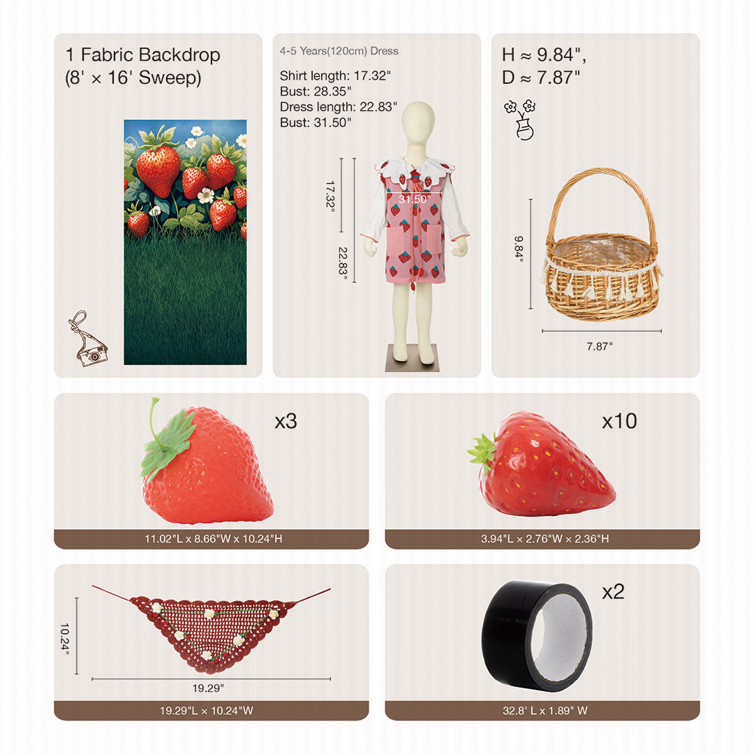 Kate Été Fraise Rouge Kit Photo - Kate Backdrop FR