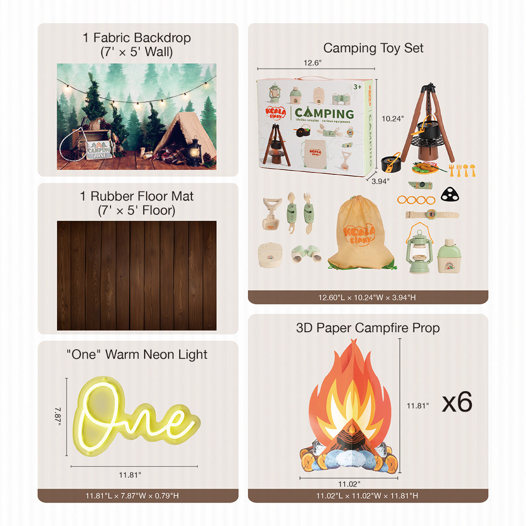 Kate Camping Forêt Anniversaire Kit Photo - Kate Backdrop FR