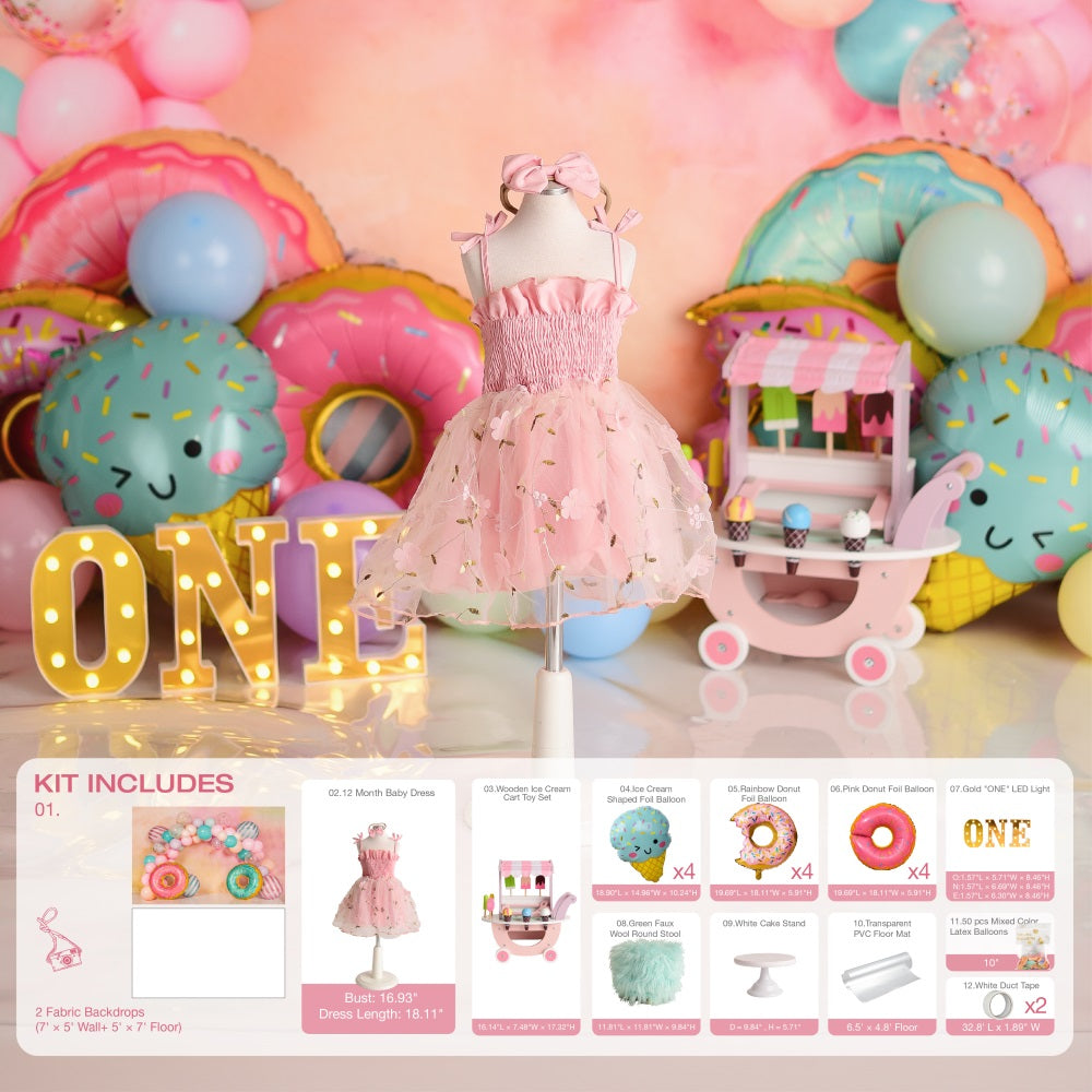 Kate Ballons Annviersaire Donut Kit Photo - Kate Backdrop FR