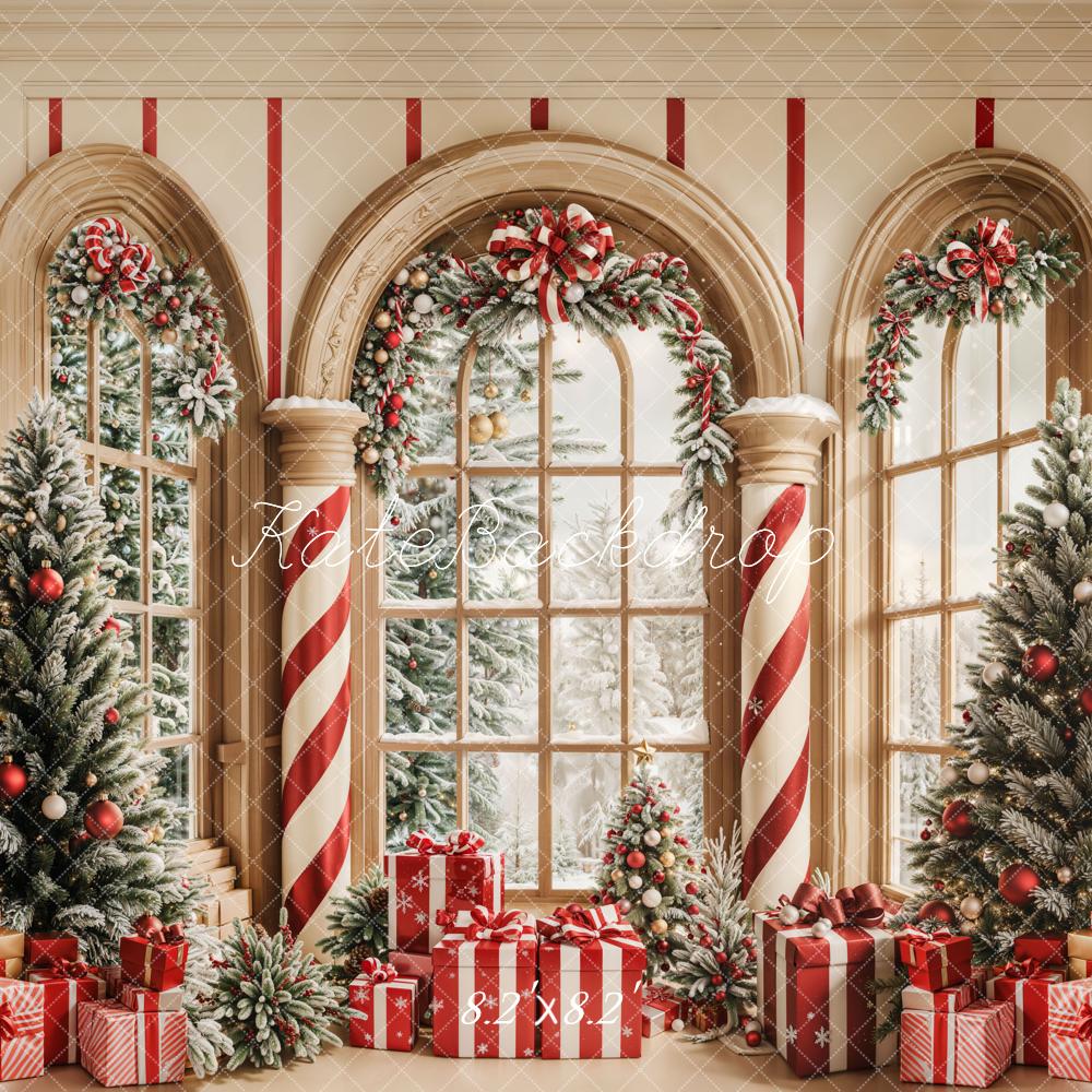 Kate Noël Sapins Cadeaux Fenêtre Toile de fond conçue par Emetselch
